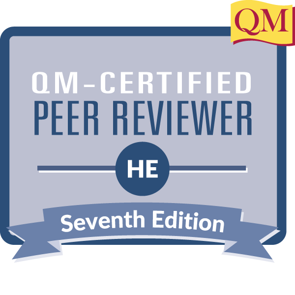 Quality Matters Certified Peer Reviewer Badge